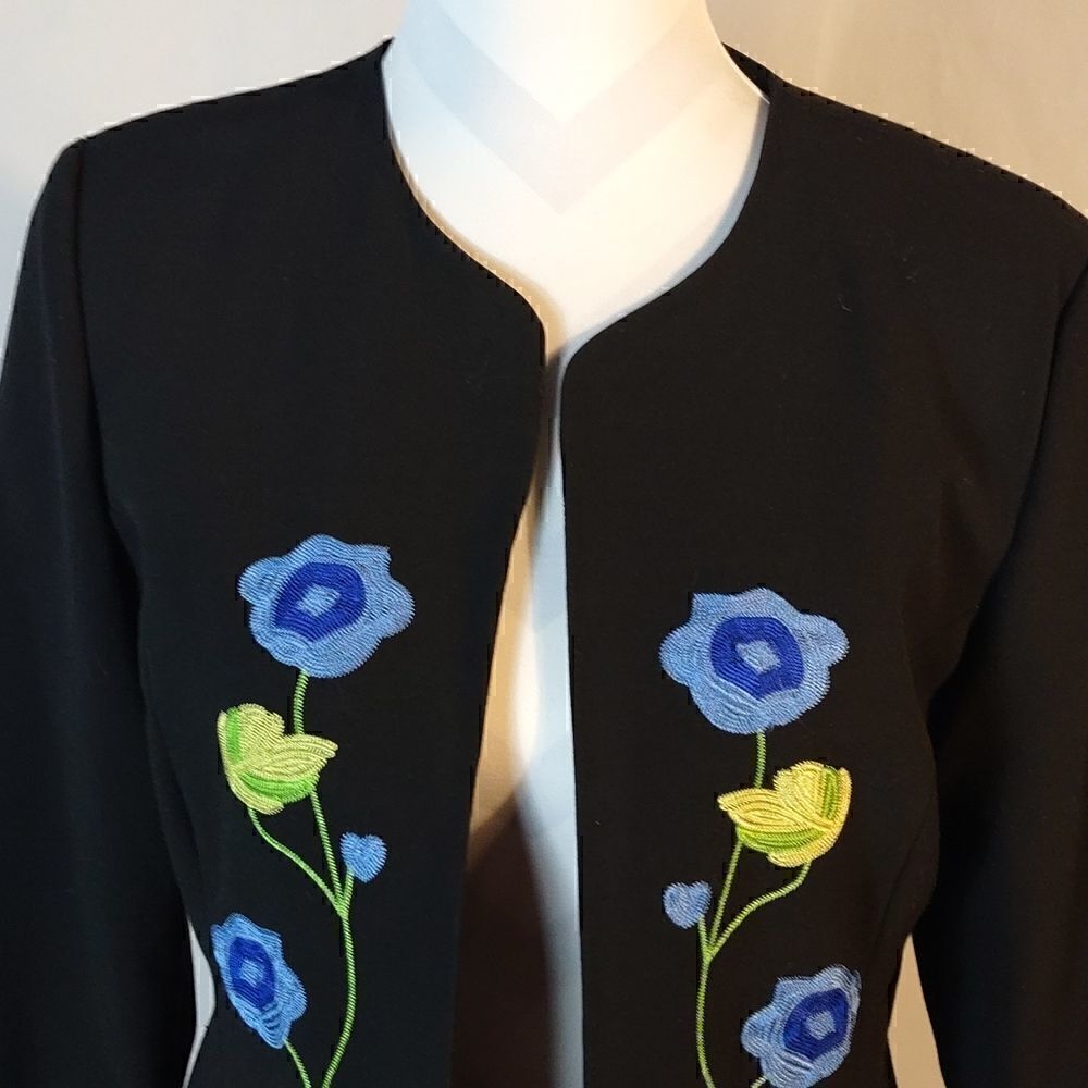 Russell Kemp Embroidered Open Front Jacket - Picture 2 of 7